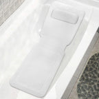 Non-Slip Full Body Bath Mat with Pillow & Suction Cups Bath Cushion Mat Richie's White