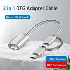 2-in-1 USB 3.0 OTG Cable Type-C & Micro USB to USB-A | 5Gbps OTG Adapter Cable Richie's