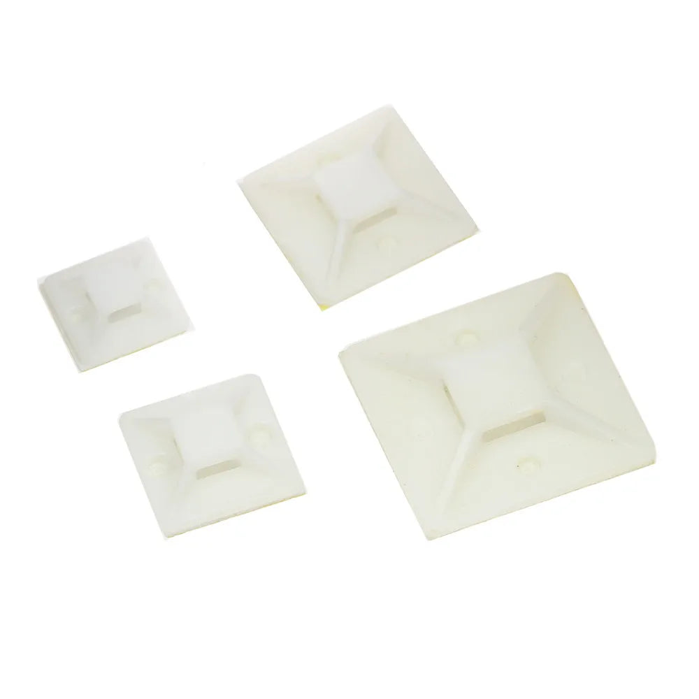 Self-Adhesive Cable Tie Mount Clips White Plastic 20–40mm Cable Management Clips Richie's