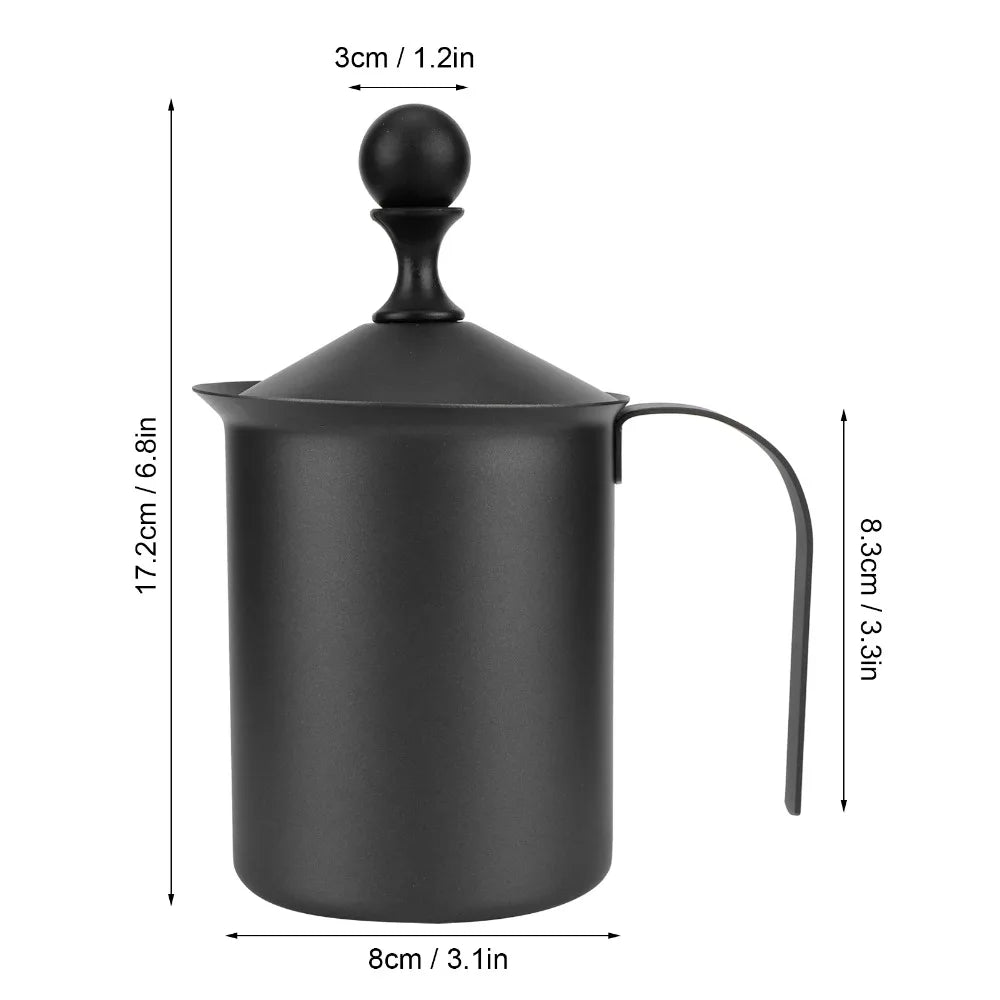 Manual Stainless Steel Milk Frother – Double Mesh Coffee Foamer Manual Milk Frother Richie's