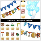 27Pcs Oktoberfest Party Decoration Set – Balloons, Bunting & Toppers Party Decoration Set Richie's