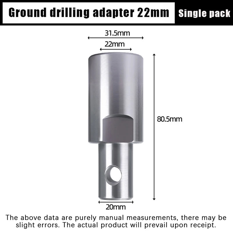 Earth Auger Adapter – 4 Interface Types, Round & Hex Handle Auger Drill Adapter Richie's 07-M22