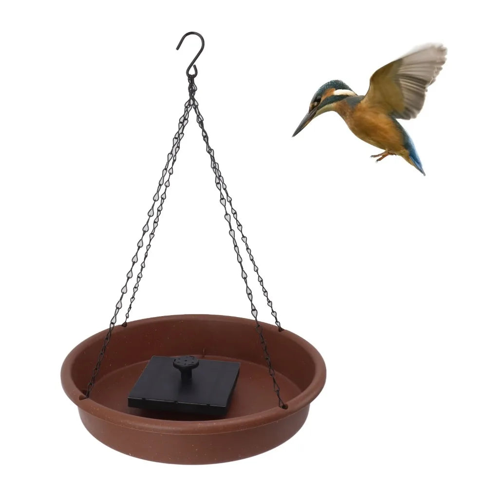 Solar Bird Bath Fountain 6 Nozzles Large 3L Bowl – Brown Solar Bird Bath Richie's
