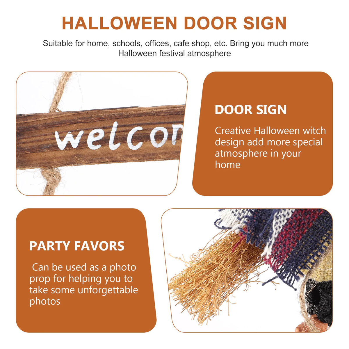 Halloween Witch Welcome Hanging Door Sign Wall Décor Pendant Halloween Door Sign Richie's