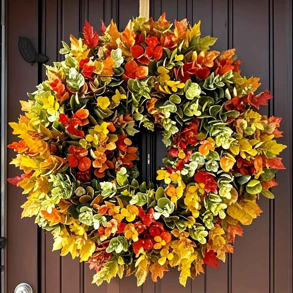 Elegant Artificial Fall Foliage Wreath – Indoor Door Hanging Decor Artificial Decor Wreath Richie's