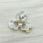 Pearl Flower Button Covers – Rhinestone Detachable Clips Button Cover Clips Richie's A2
