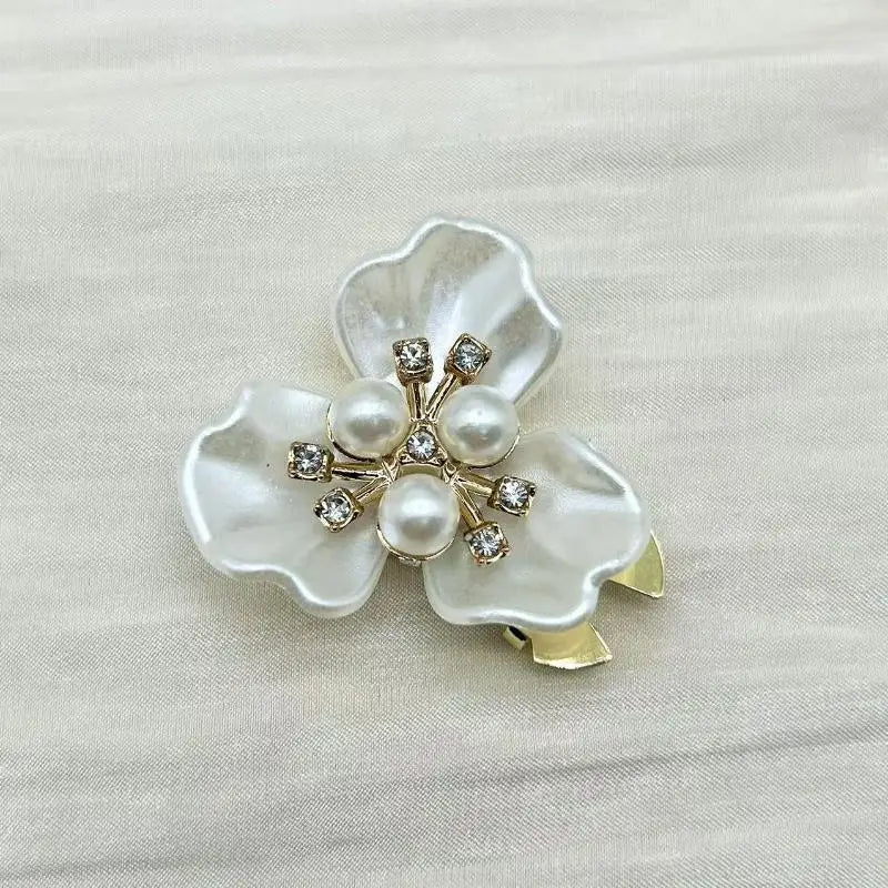 Pearl Flower Button Covers – Rhinestone Detachable Clips Button Cover Clips Richie's A2