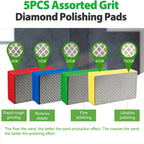 Diamond Hand Polishing Pads Set – Stone Tile Glass (4/5pcs) Abrasive Polishing Pads Richie's