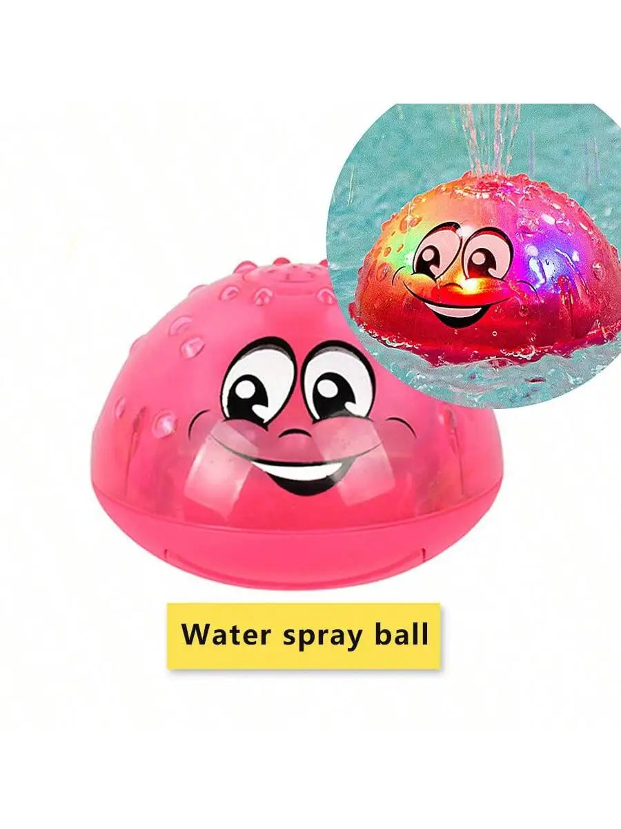 LED Rotating Spray Ball Bath Toy for Toddlers & Pool Play Kids Bath Toy Richie's MIA14-red