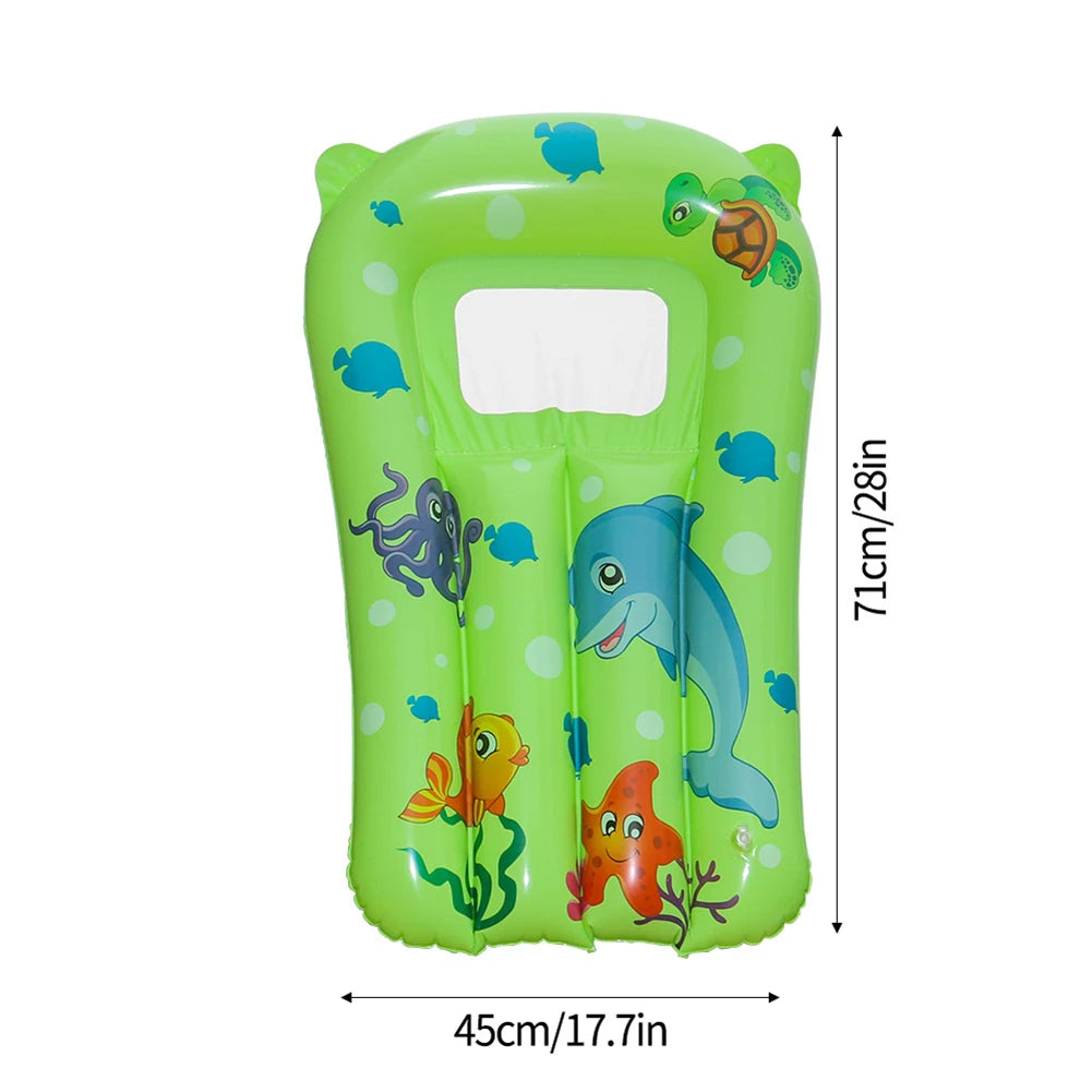 Kids Inflatable Floating Surfboard Pool Lounger | VAKIND Kids Pool Float Richie's Green 45x71cm