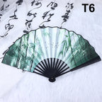 Double-Sided Silk Bamboo Folding Fan – Chinese Hanfu Style Decorative Folding Fan Richie's T6