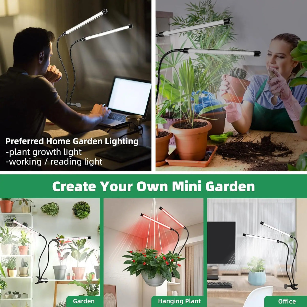 USB Clip-On LED Grow Light with 3/9/12Hr Timer – Indoor Plants LED Grow Light Richie's