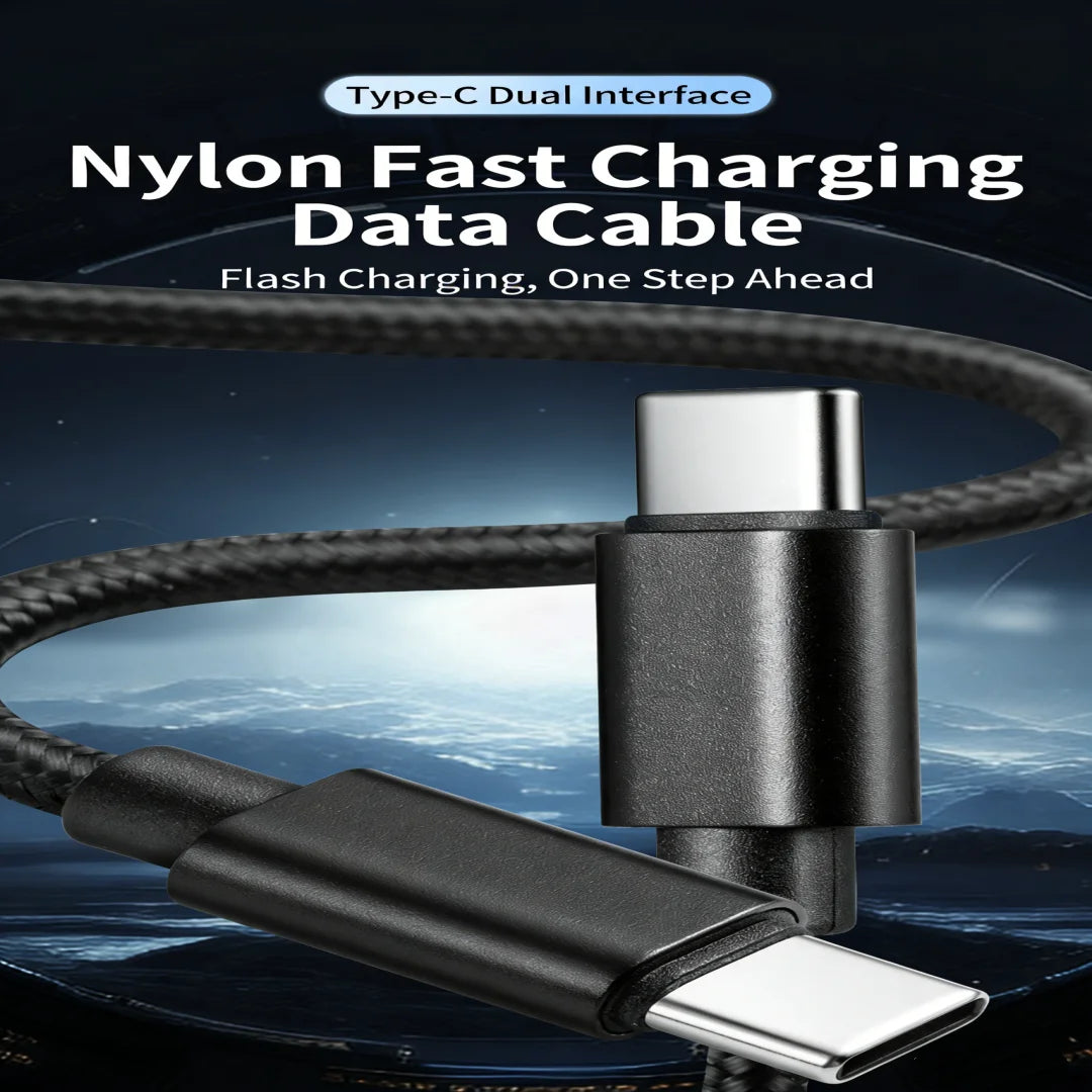 USB-C to USB-C Cable 60W Fast Charging Nylon Braided 1m 2m 3m USB-C Charging Cable Richie's