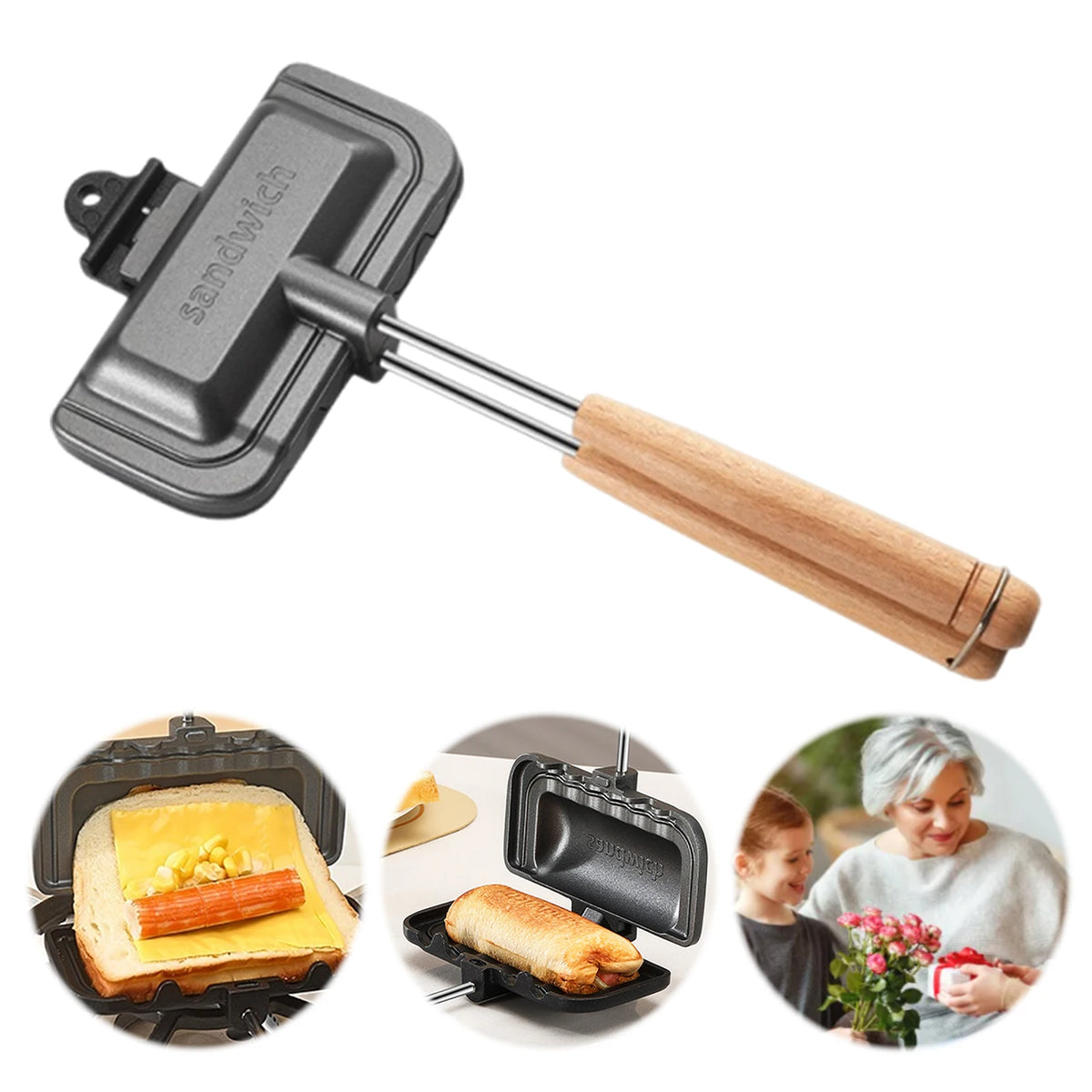 Flip Grill Pan Non-Stick Double-Sided Sandwich Maker Campfire Flip Grill Pan Richie's