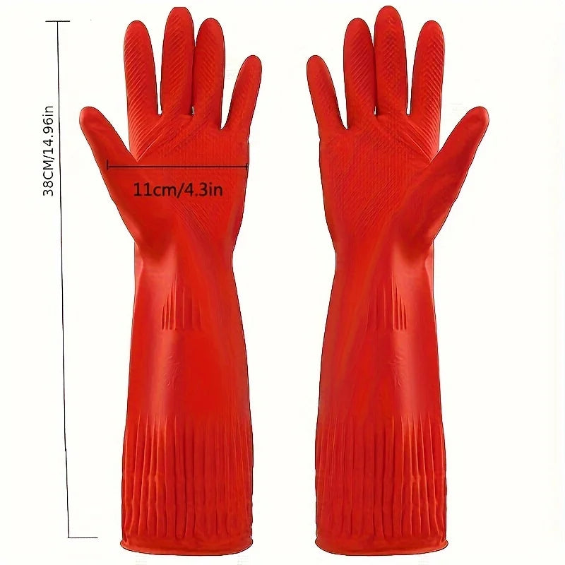 Thick Latex Dishwashing Gloves Extended Cuff | Kitchen Cleaning Household Cleaning Gloves Richie's