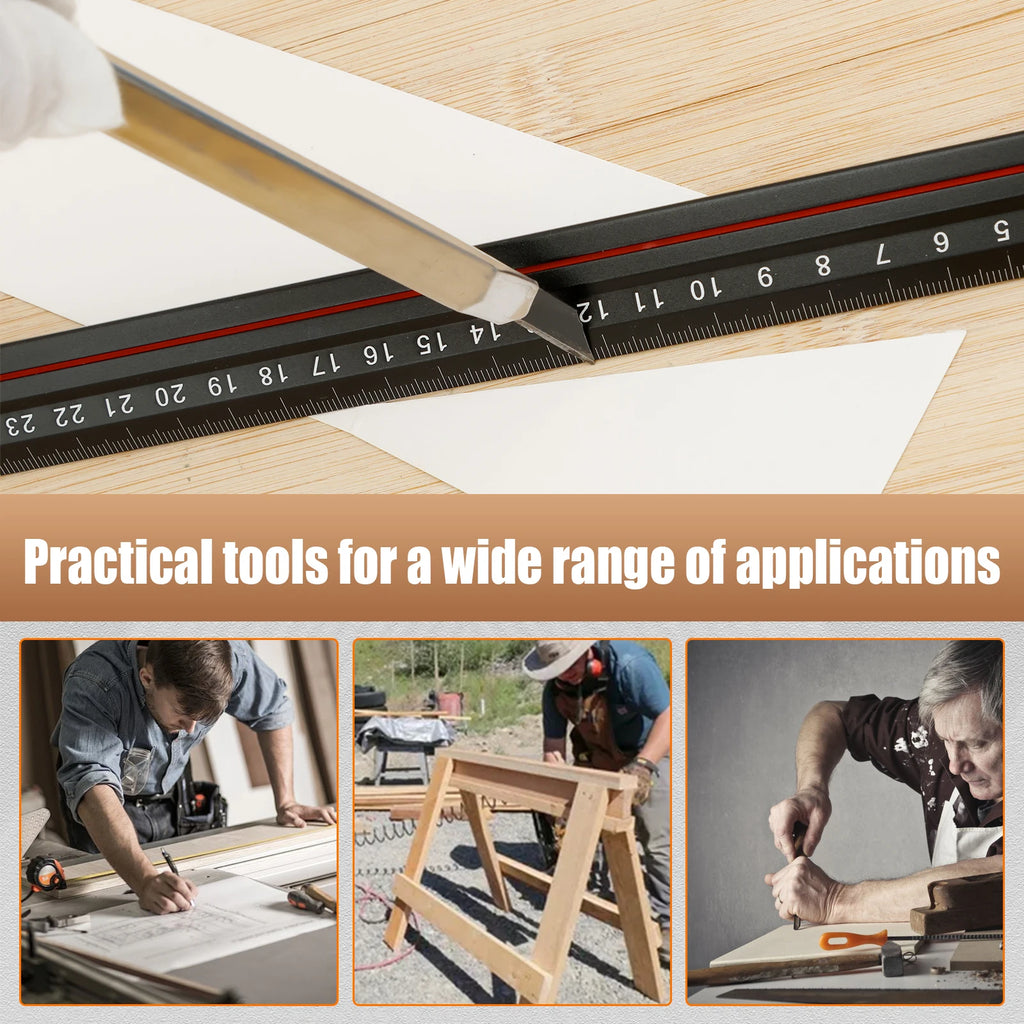 12" Aluminum L-Shape Woodworking Edge Marking Ruler & Stop Block Woodworking Marking Ruler Richie's