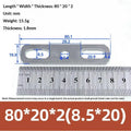 304 Stainless Steel Double Hole Flat Gasket Straight Plate Metal Flat Gasket Richie's 80x20x2cm B