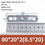 304 Stainless Steel Double Hole Flat Gasket Straight Plate Metal Flat Gasket Richie's 80x20x2cm B