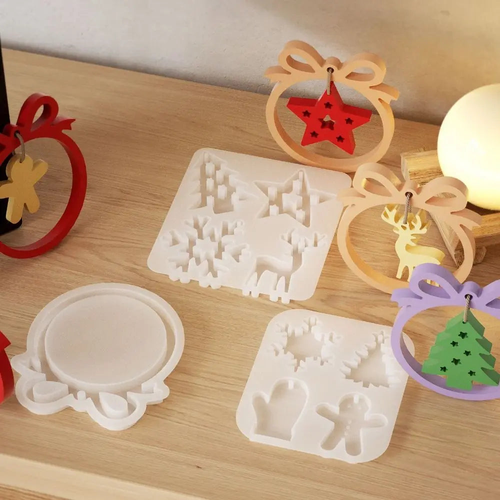 Christmas Silicone Mold – Snowflake & Elk Resin Craft Mould Silicone Craft Mold Richie's