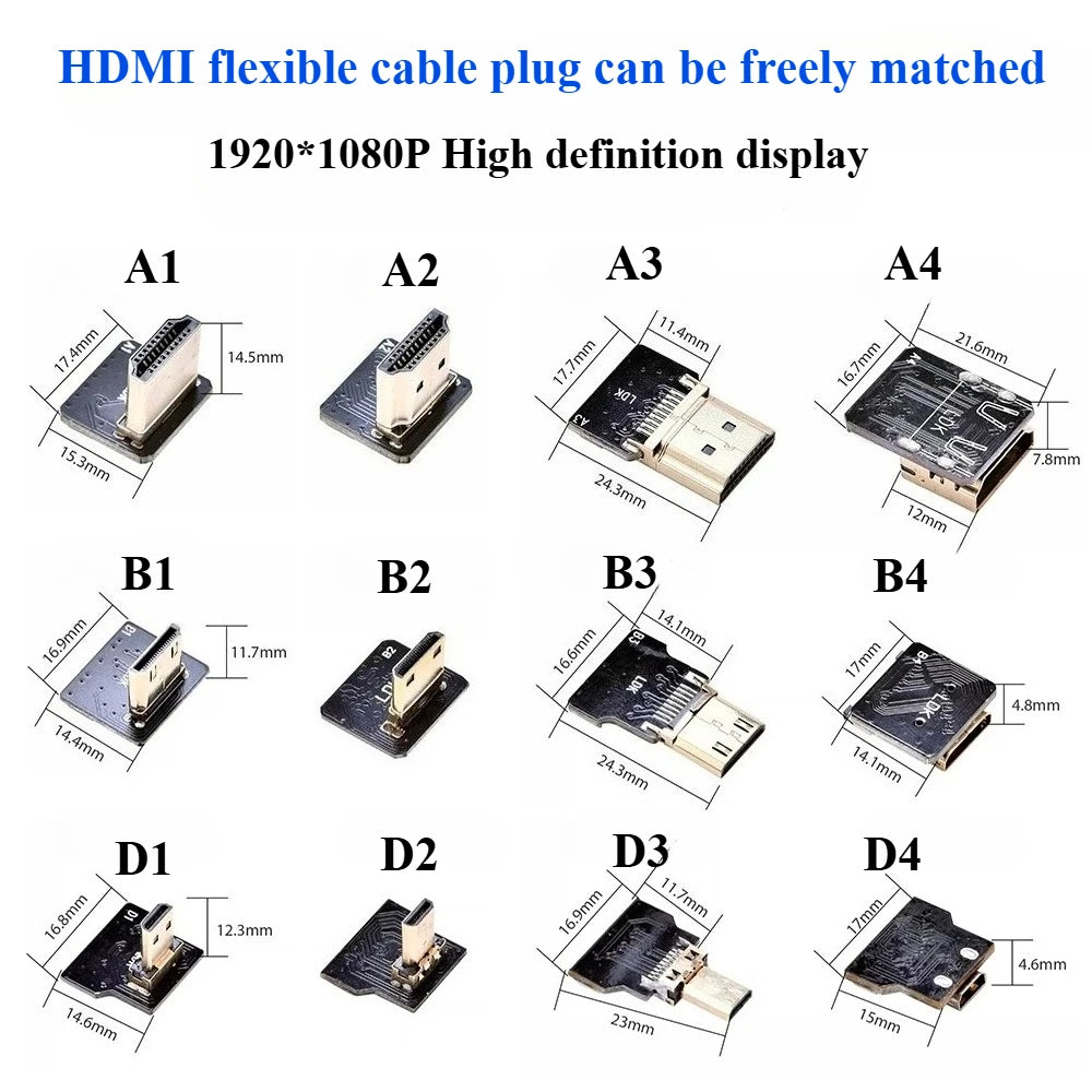 Raspberry Pi 4 Micro HDMI FFC Flat Cable 90° 20-Pin FPV HDMI FFC Cable Richie's