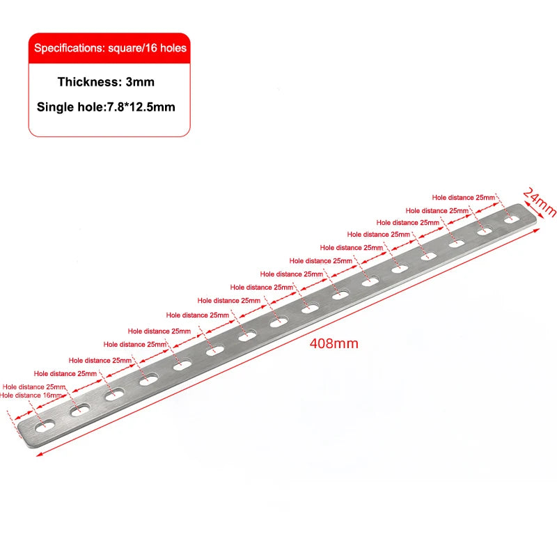 Stainless Steel Flat Corner Bracket Mending Plate – Furniture Brace Corner Bracket Plate Richie's Square 16holes