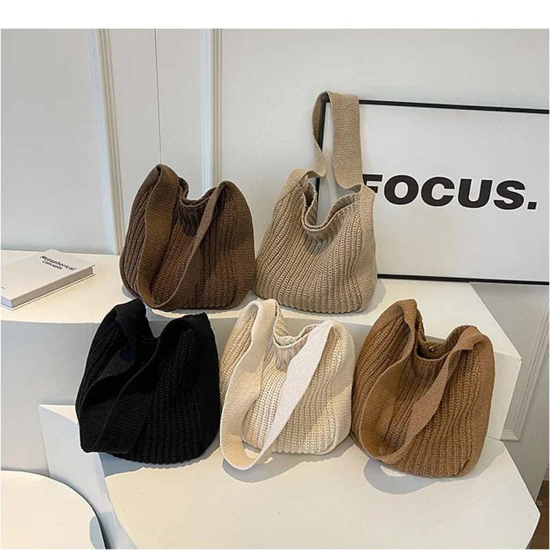 Women's Large Knit Tote Bag – Shoulder & Crossbody Handbag Women's Tote Bag Richie's