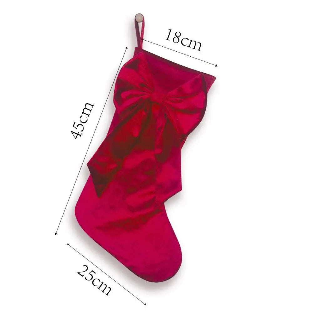Bowknot Christmas Stocking Large Capacity Gift Bag | Multicolor Christmas Stocking Richie's