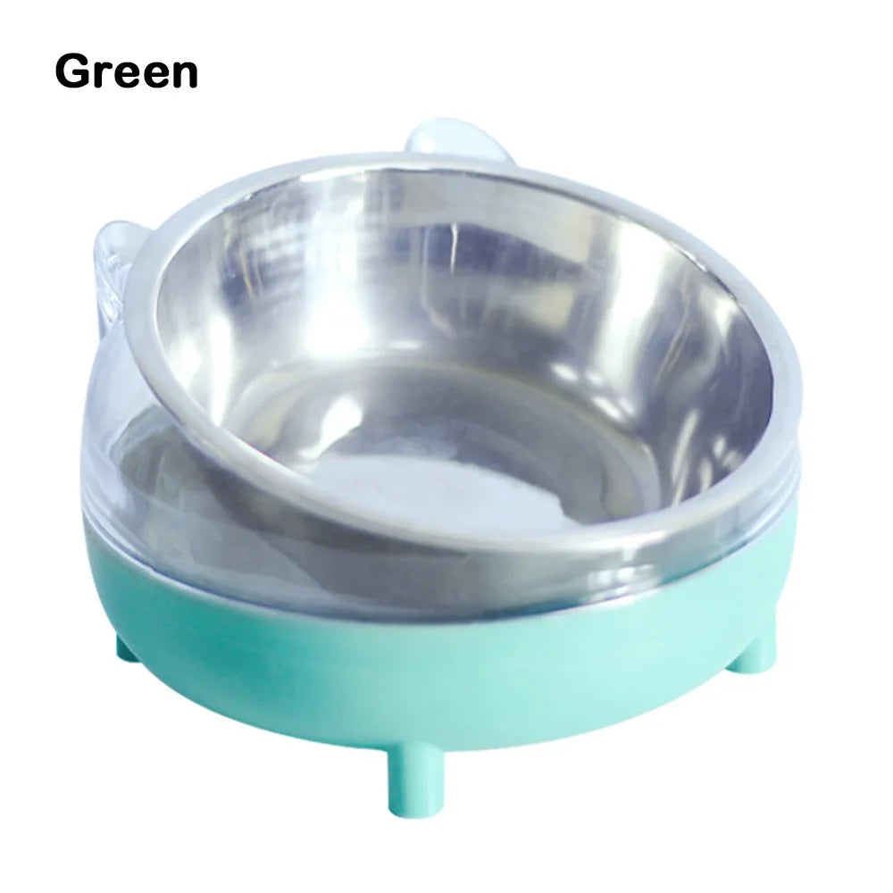 Elevated Tilted Cat Bowl – Stainless Steel Pet Feeder Dish Elevated Pet Bowl Richie's Green