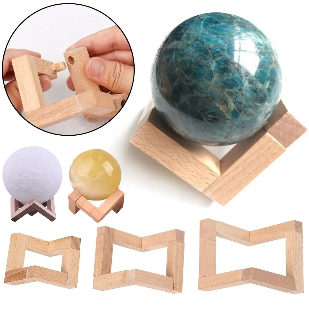 Wood Crystal Ball Holder Display Stand | Moon Lamp Base Display Stand Richie's