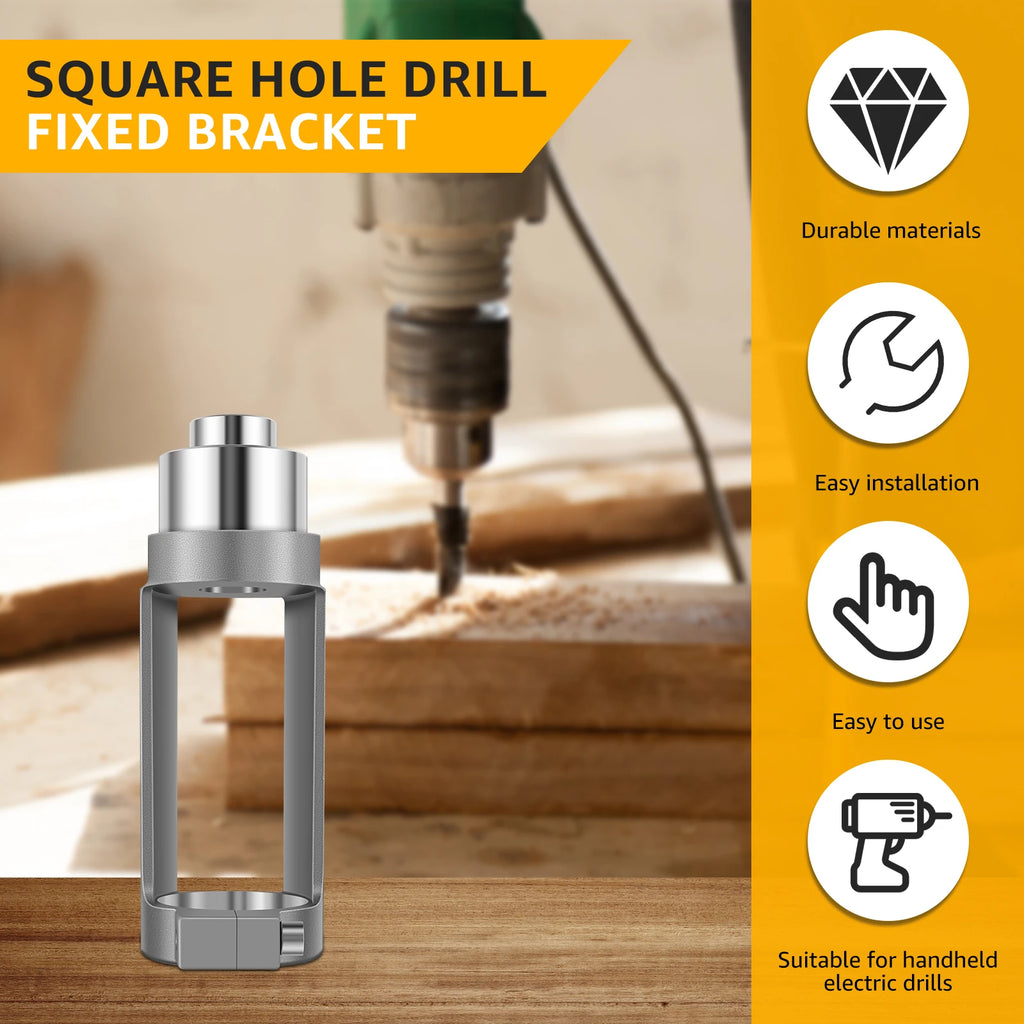 Square Hole Drill Bit Adapter & Mortising Chisel Kit – Cast Aluminum Woodworking Drill Adapter Richie's