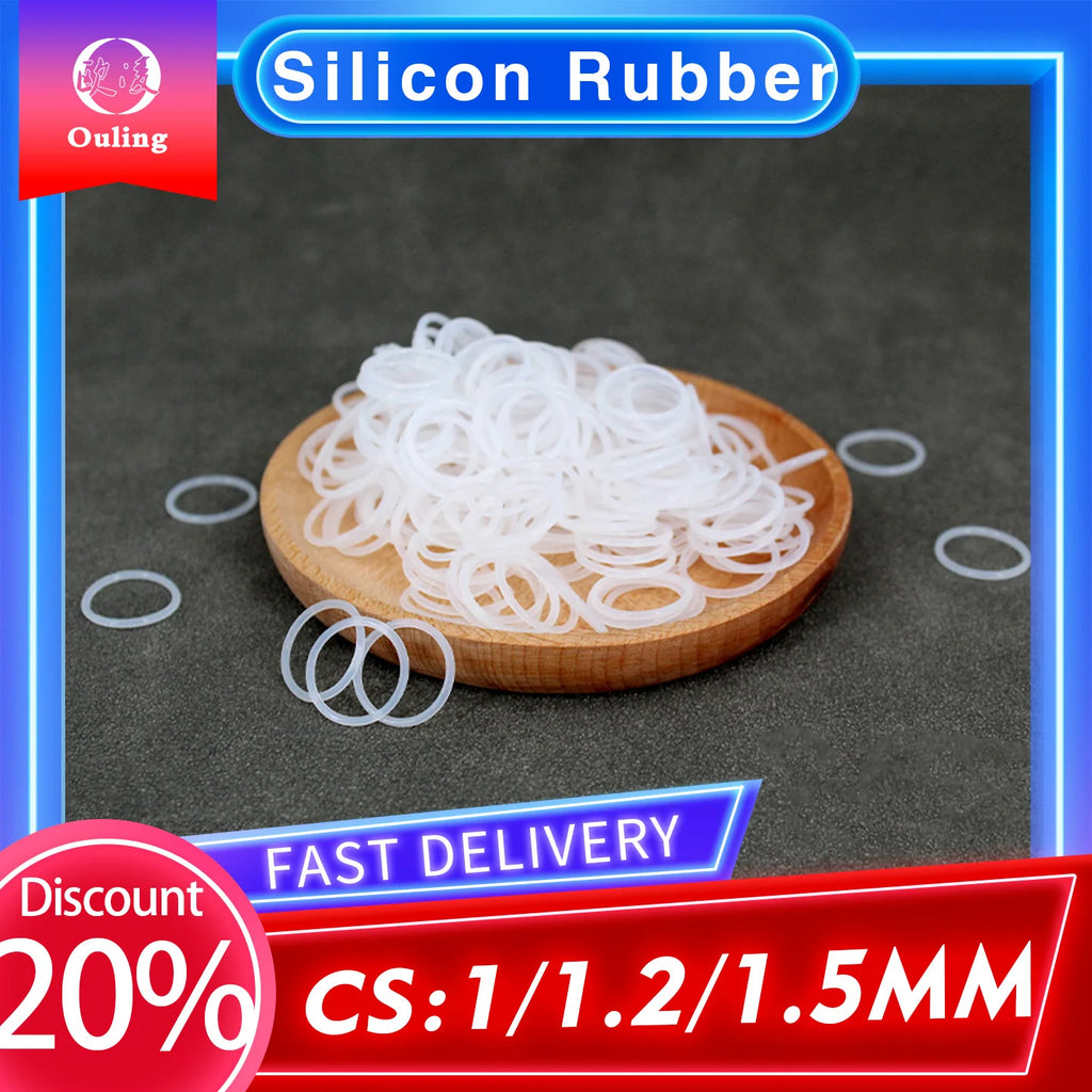 VMQ White Silicone O-Ring Seals CS1–1.5mm OD3–100mm Gaskets Silicone O-Ring Seals Richie's