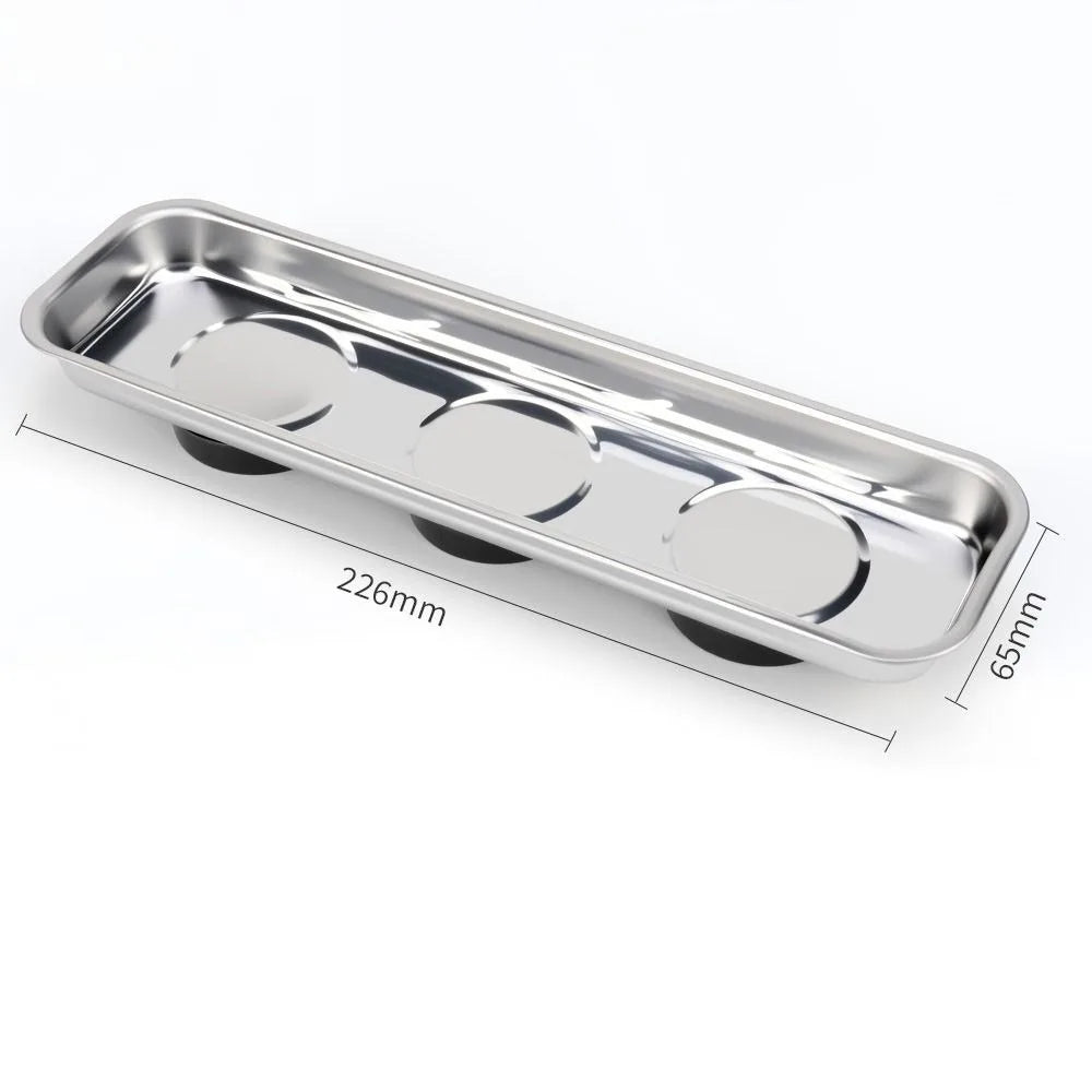 Stainless Steel Magnetic Parts Tray with Rubber Base | 3 Sizes Magnetic Parts Tray Richie's C