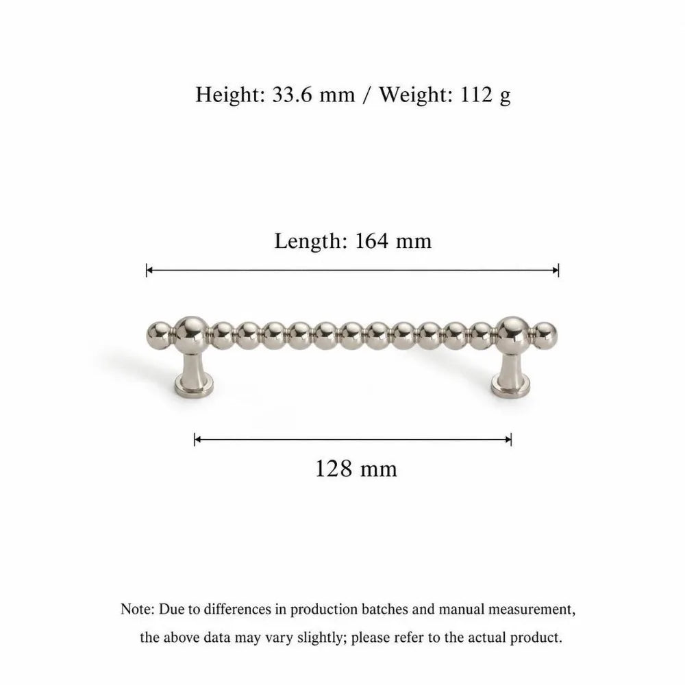 Zinc Alloy Beaded Cabinet Pull Handles – Drawer Bar Pulls Cabinet Pull Handle Richie's 128mm-Silver