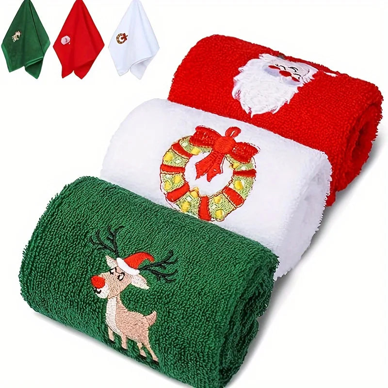 Christmas Towel & Bath Towel Set – Festive Red Holiday Gift Holiday Towel Set Richie's A 3PCS 32x45cm