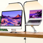 KEBINCPLED USB Clamp Desk Lamp Dimmable Rotatable LED Light Clamp Desk Lamp Richie's Black 2Heads USB No plug