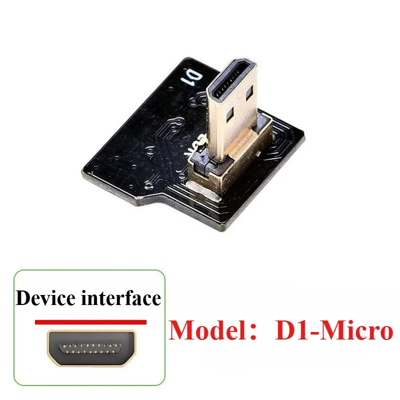 Raspberry Pi 4 Micro HDMI FFC Flat Cable 90° 20-Pin FPV HDMI FFC Cable Richie's MicroHDMI (D1)