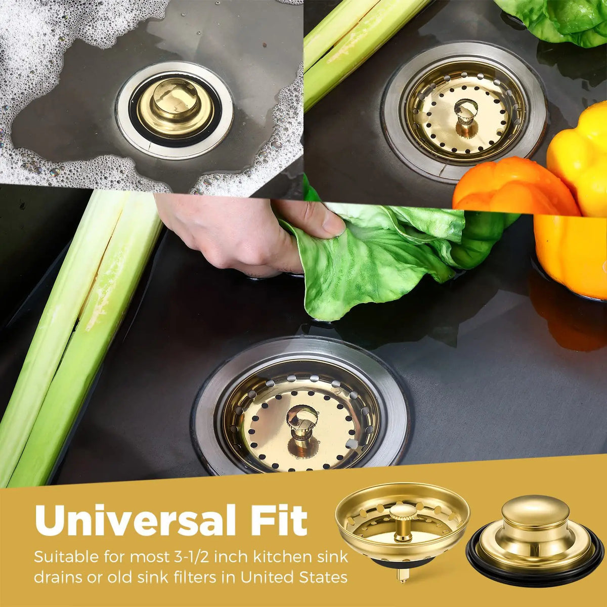 Universal Kitchen Sink Drain Filter 3-Piece Set Sink Drain Filter Richie's