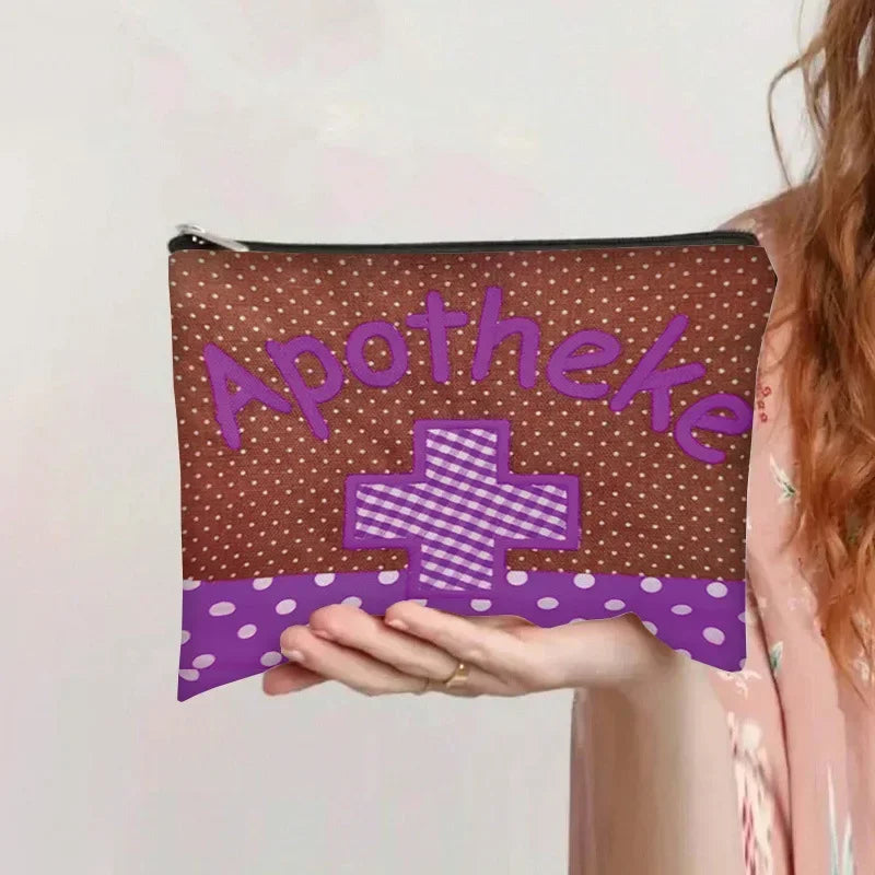 Travel Canvas Makeup & First Aid Pouch – Zipper Bag Travel Organizer Pouch Richie's PURPLE 1 Piece