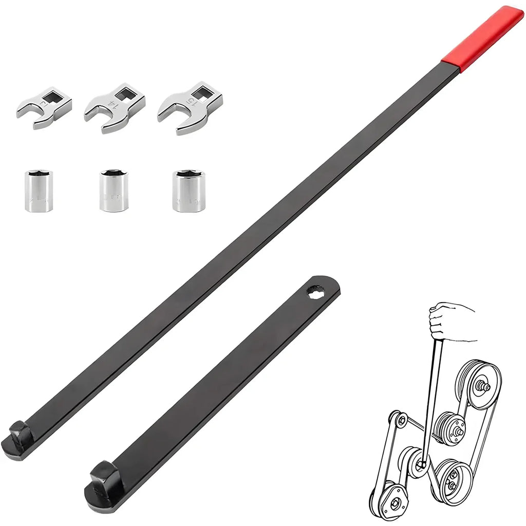 8-Piece Serpentine Belt Tensioner Tool Kit 3/8" & 1/2" Drive Automotive Tool Kit Richie's 8pcs