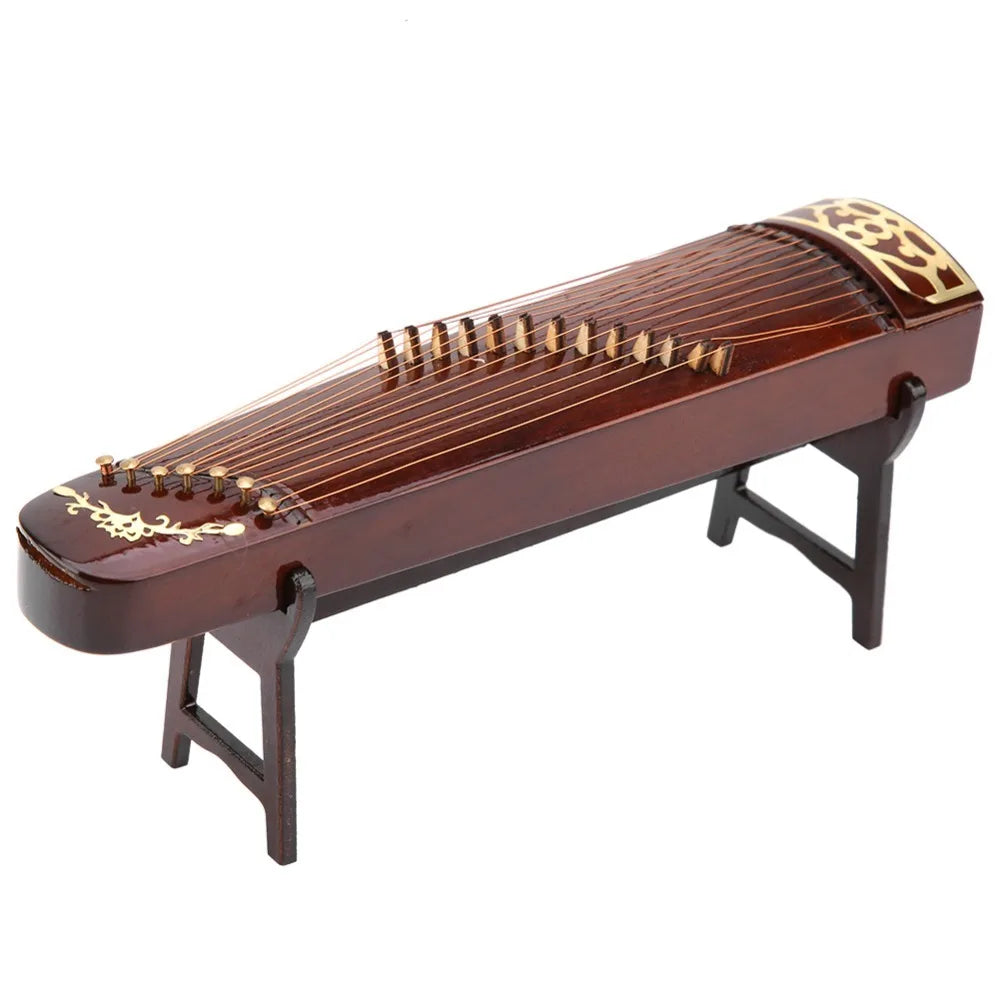 Miniature Guzheng Model – Wooden Chinese Instrument Décor Decorative Miniature Model Richie's