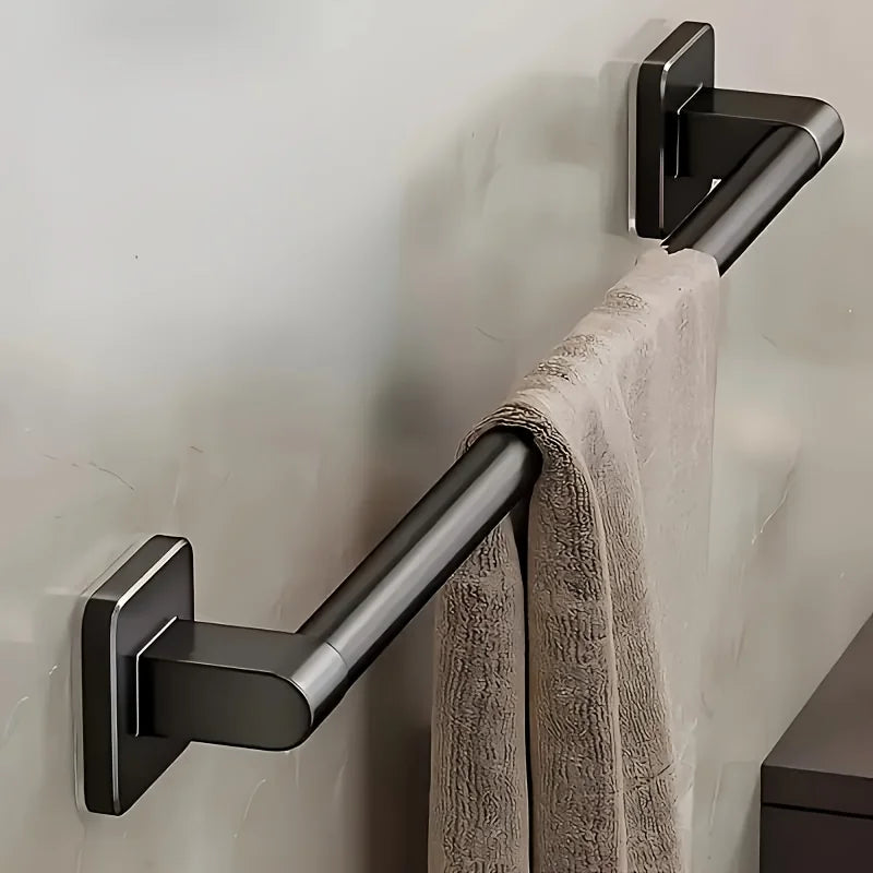 Black No-Drill Wall-Mounted Towel Rack | Space-Saving Towel Rack Richie's
