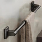 Black No-Drill Wall-Mounted Towel Rack | Space-Saving Towel Rack Richie's