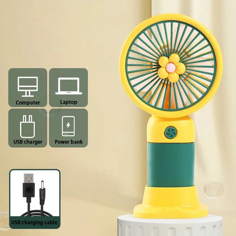Mini USB Rechargeable Portable Handheld Fan | Travel Office Portable Handheld Fan Richie's Green