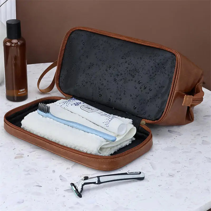 Leather Hanging Dopp Kit Toiletry Bag for Men & Women Hanging Toiletry Bag Richie's