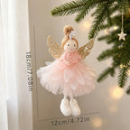 Plush Christmas Angel Ornament – Fluffy Wings Hanging Pendant Christmas Ornament Richie's Style-7