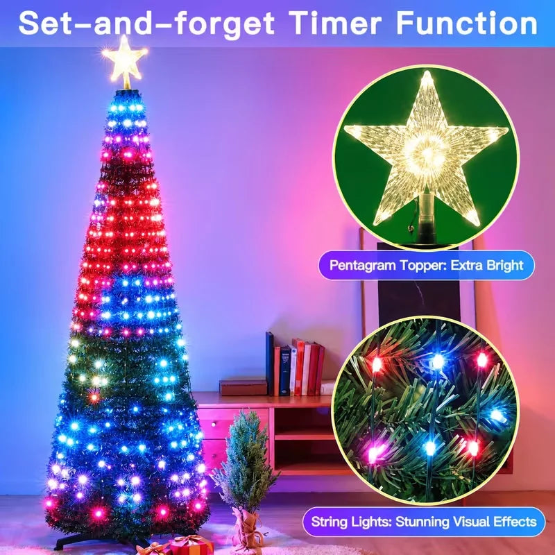 2.1M RGB LED Christmas String Lights Bluetooth App USB Control Christmas String Lights Richie's