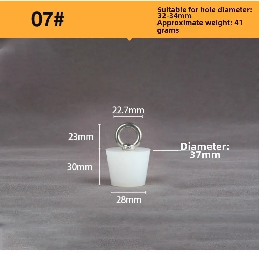 Tapered Silicone Stopper with Steel D-Ring | Universal Tube Plug Silicone Drain Stopper Richie's 07
