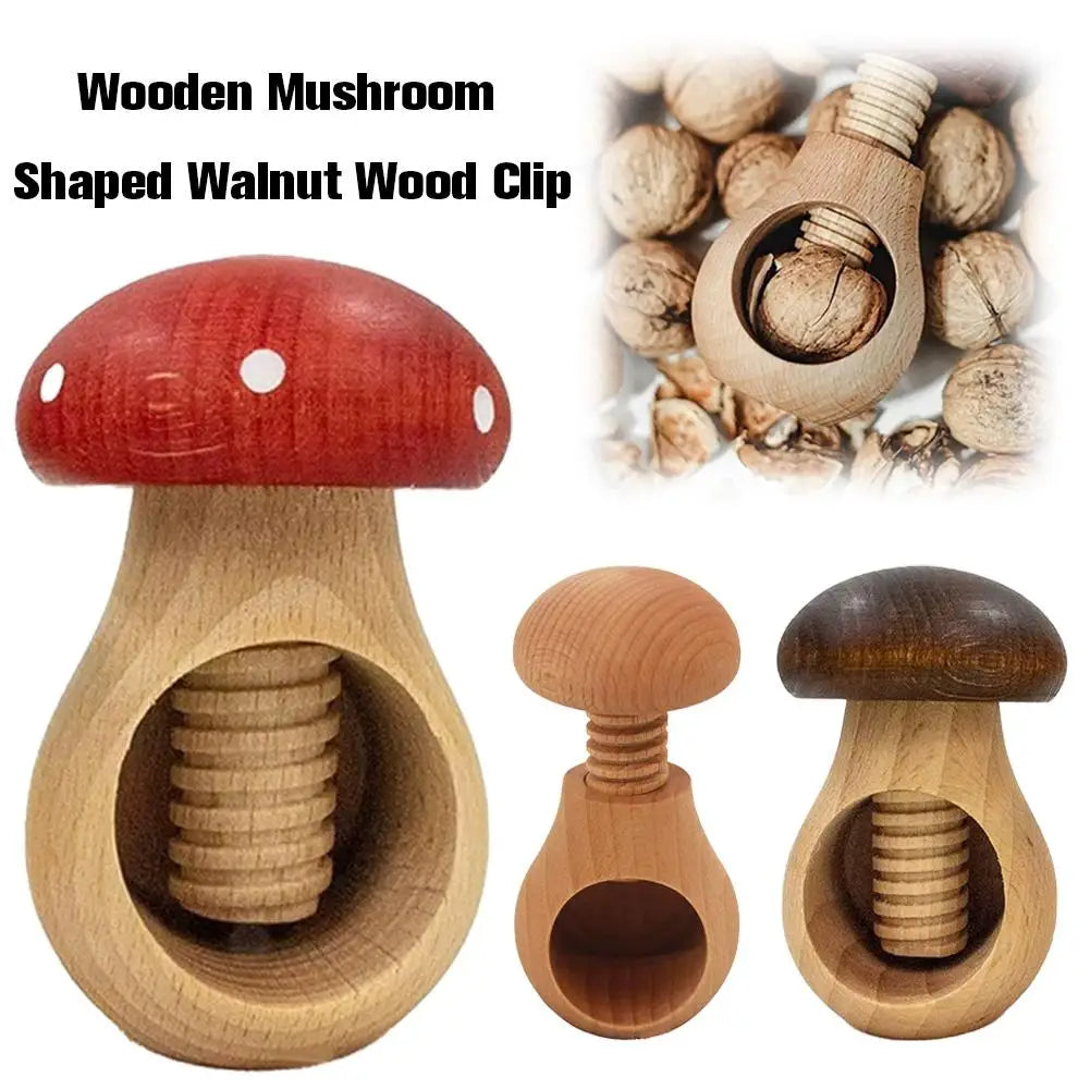 Wooden Mushroom Walnut Cracker – Manual Screw Press Nutcracker Manual Nutcracker Richie's