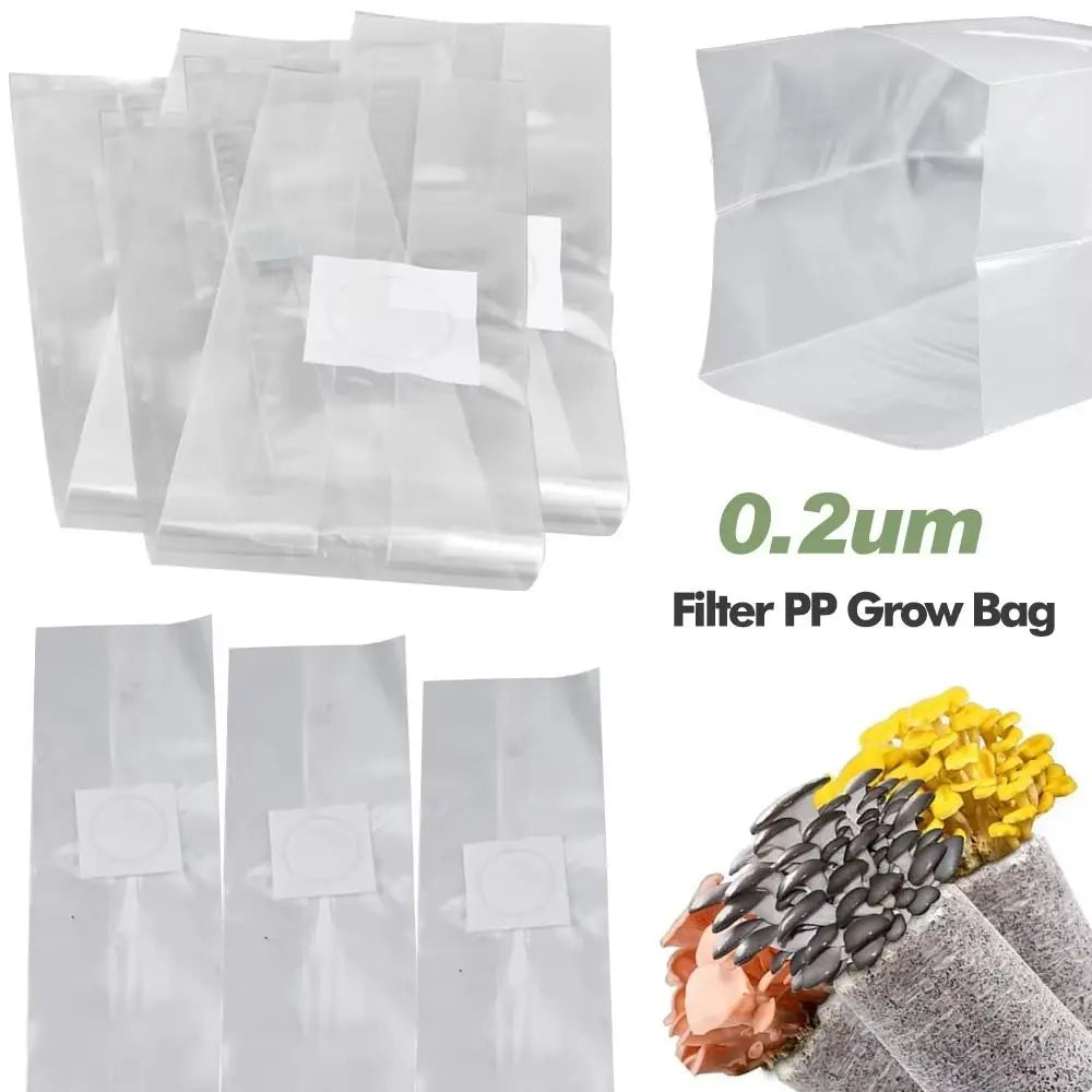 50pcs PP Mushroom Grow Bags 0.2µm Filter – Spawn & Culture Mushroom Grow Bags Richie's