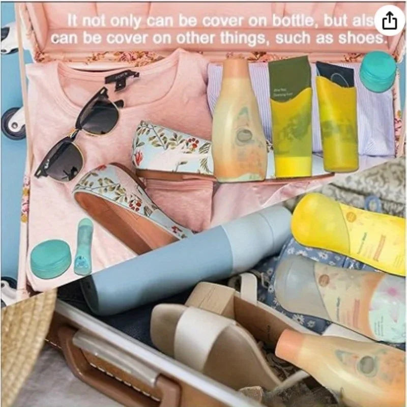 Leak-Proof Silicone Bottle Sleeves for Travel – Fits Most Sizes Travel Bottle Sleeves Richie's